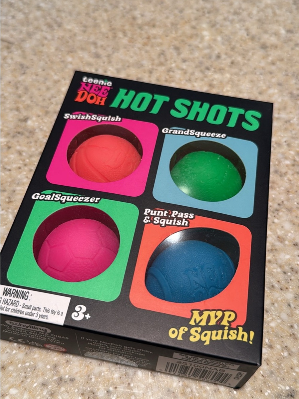 Teenie NeeDoh Hot Shots Four-Pack Squishy Balls - Multi